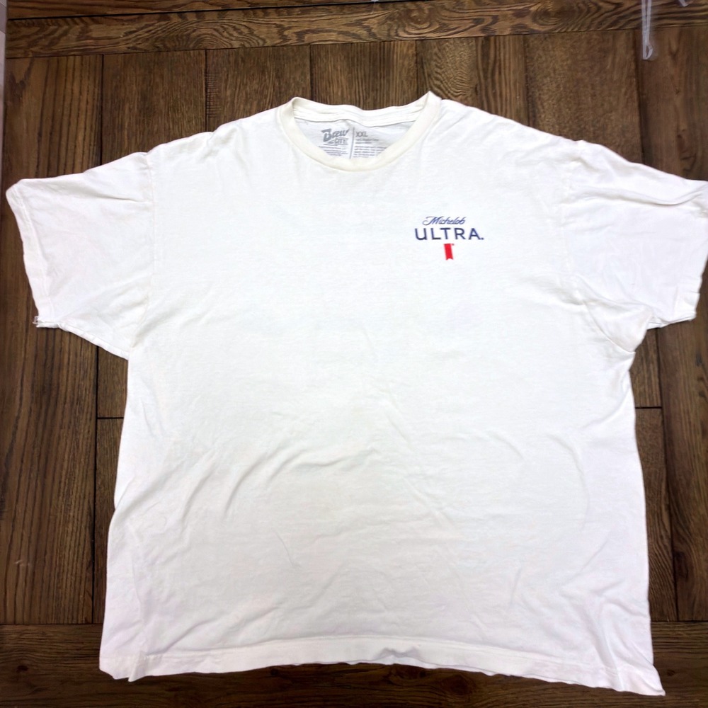 Brew City Michelob Ultra Golf Scorecard Graphic T-Shirt Mens XXL White Cotton